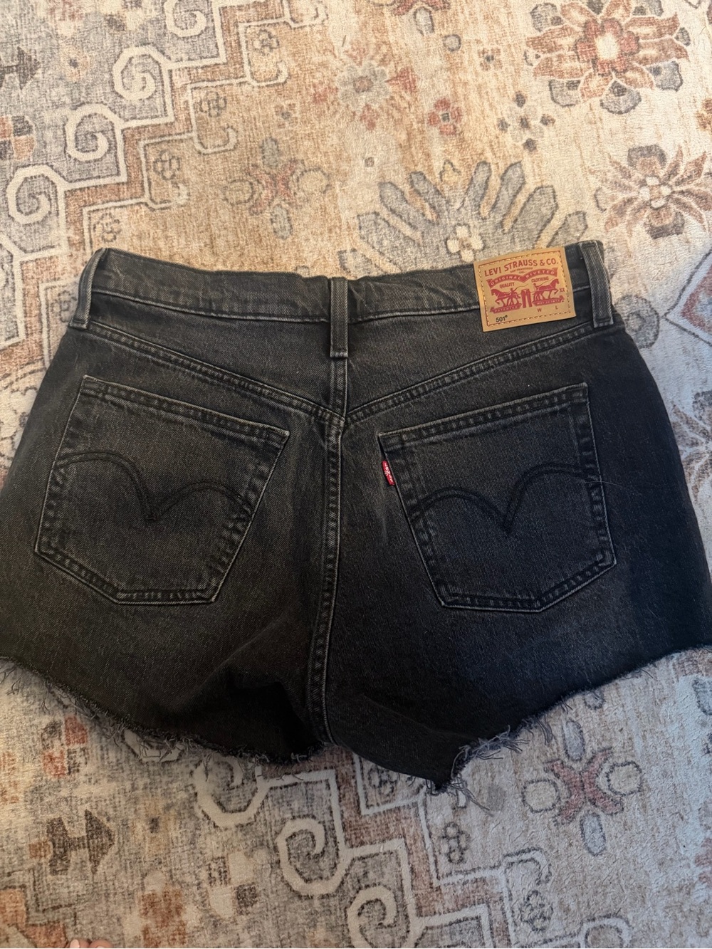 NWOT Levi's Black Denim High-Rise Cutoff Shorts